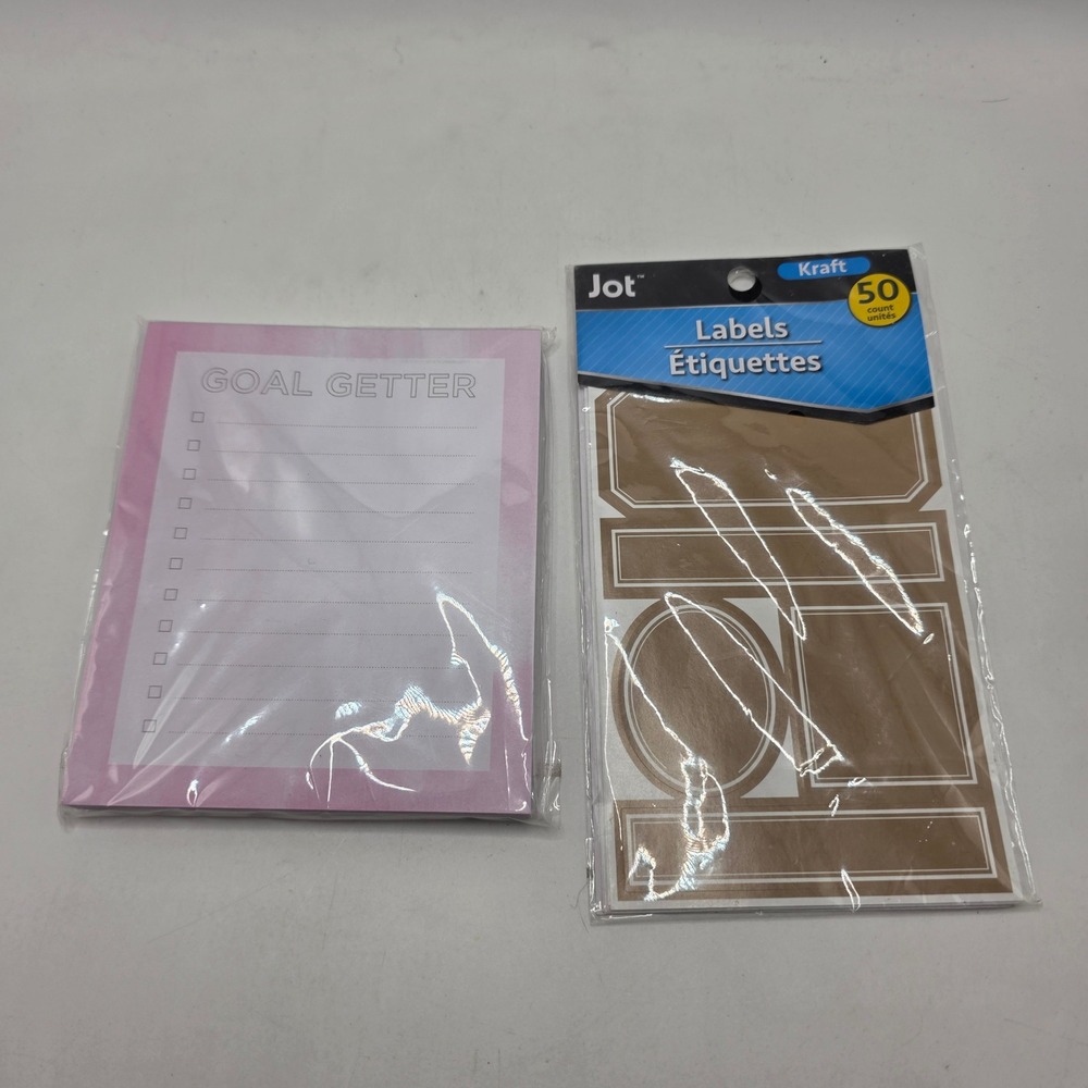 Craft Smart Goal Getter Notepad Jot Kraft Labels Stationery Set Office Supplies